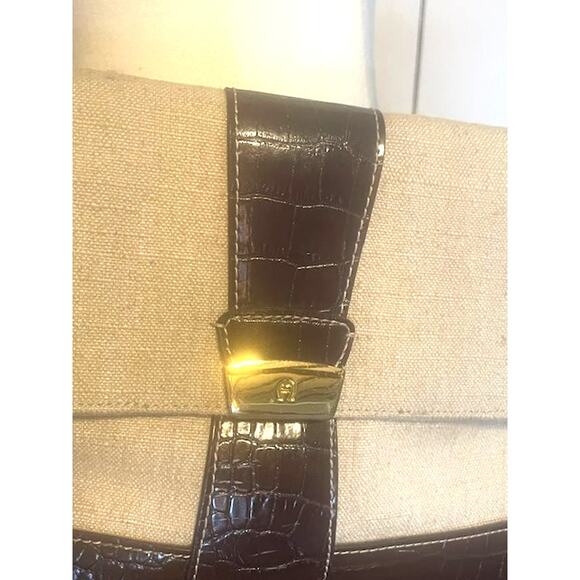 Vintage‎ Etienne Aigner Purse Canvas and Leather Shoulder Bag - Picture 3 of 10
